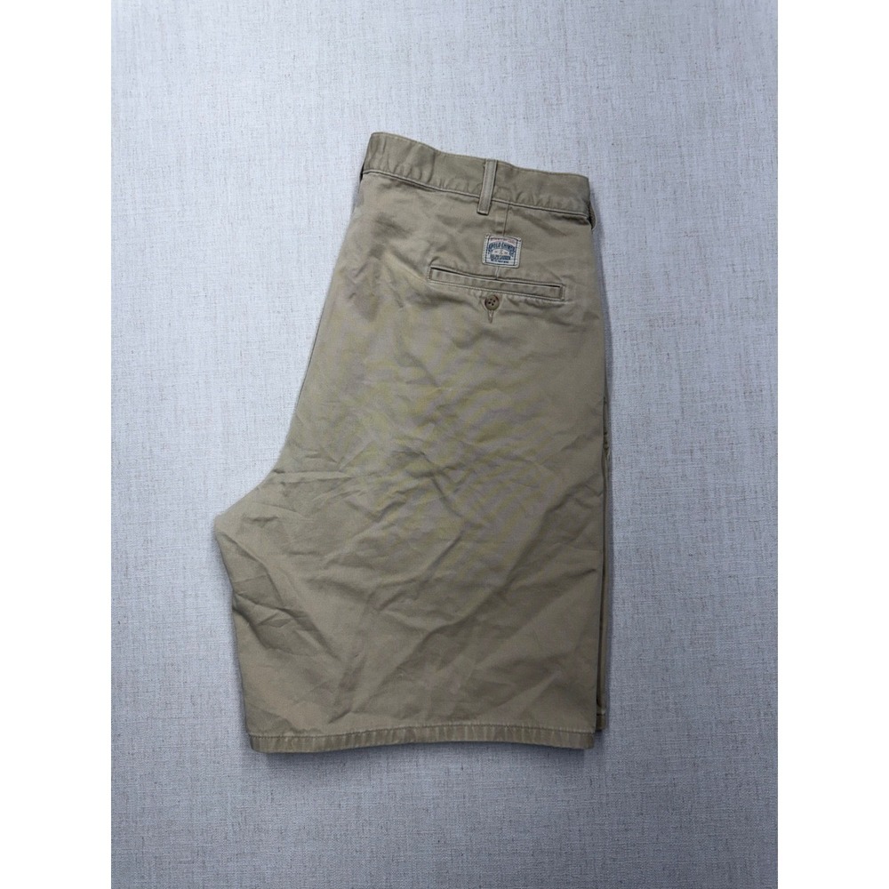 Polo Ralph Lauren Mens Pleated Chino Shorts Tan Khaki Cotton Made in USA Size 36